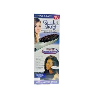 Quick N' Straight 3-in-1 Hair Straightener‎ Brush Ultra Ion Ceramic Technology